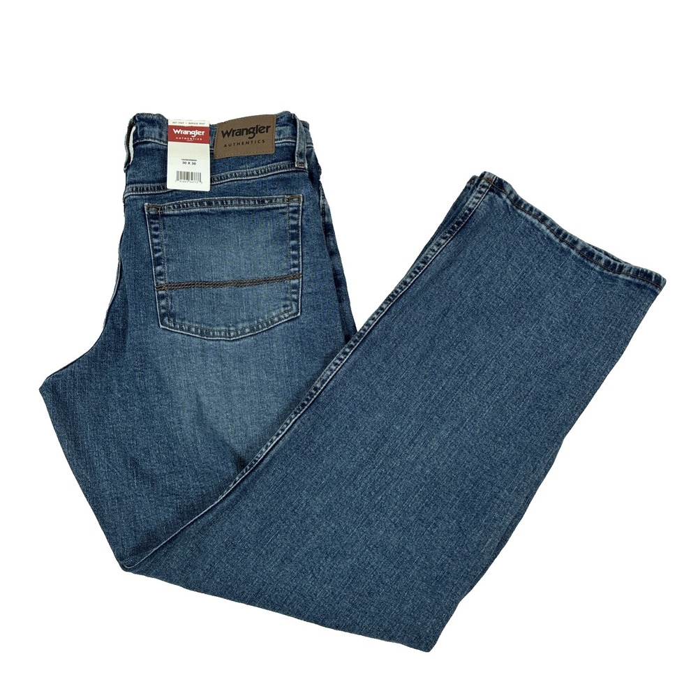 New Mens Wrangler Authentics Relaxed Fit Bootcut Jeans Size 30x30 NWT 10MZ4RBRP